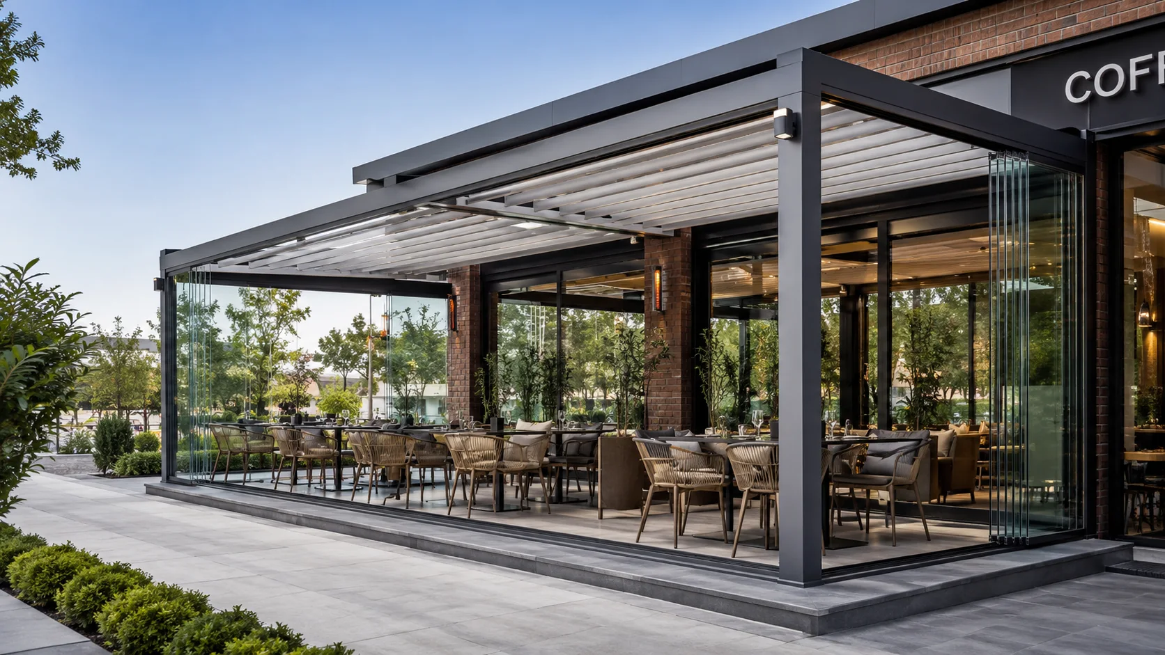 Sarıyer Zekeriyaköy modern bioklimatik pergola
